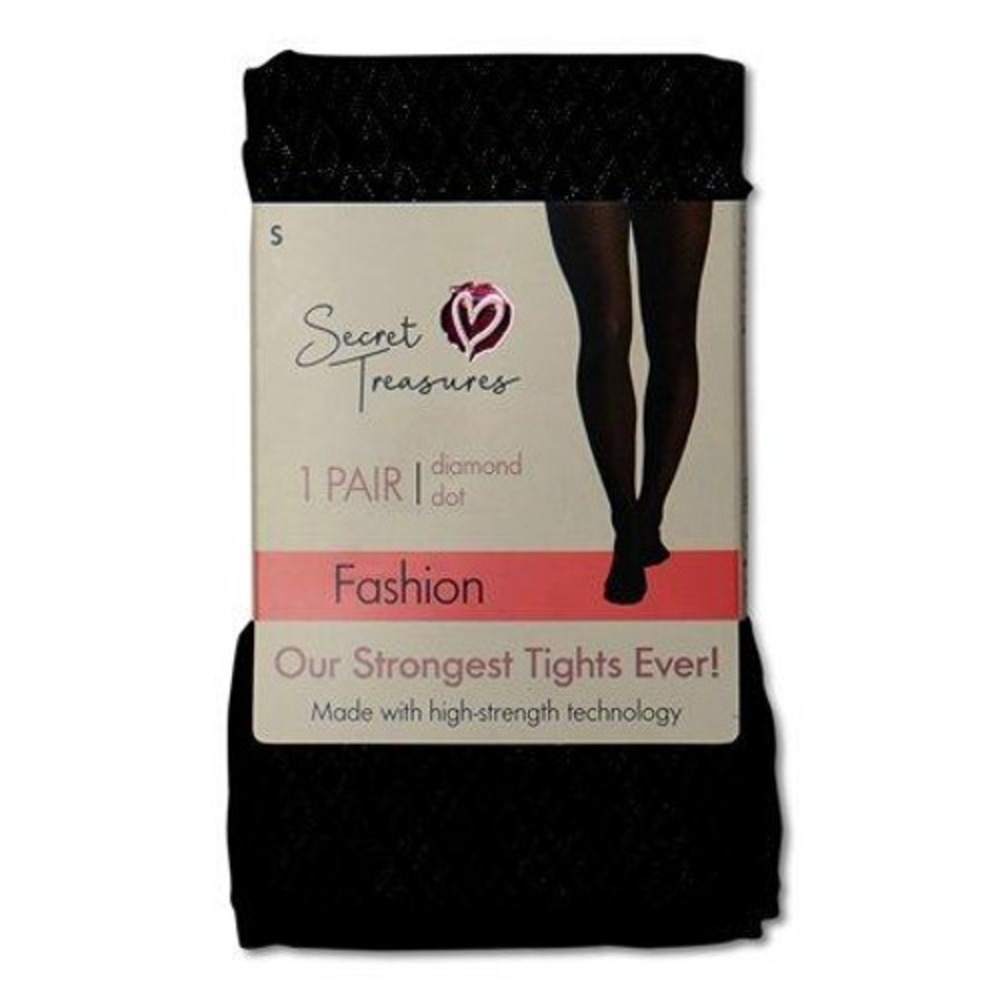 Secret Treasures Tights Women XL Black NEW Diamond Dot High Strength Fashion